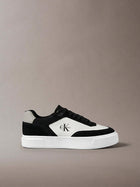 sneakers signature in camoscio e pelle. black/mockingbird/bright white da uomini calvin klein
