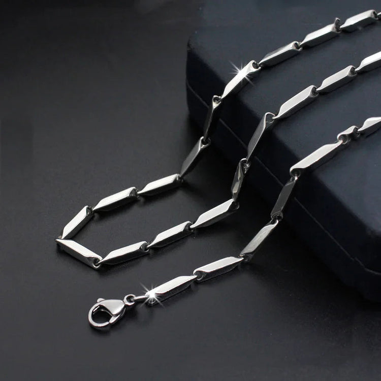Fashion High-end New Titanium Steel Necklace Melon Chain Stainless Steel Chain Men And Women Fashion Necklace Gift Hot Sale PlatiNum