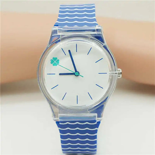 Orologio da studente/donna con cinturino in silicone alla moda casual Orologio in cristallo classico di alta qualità con novità per cartoni animati platinumshop
