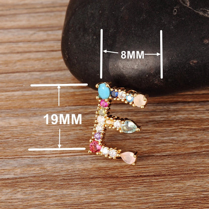 Nidin vendita calda colore arcobaleno iniziale CZ collana fascino lettera ciondolo nome gioielli accessori donna Fine festa regalo di compleanno