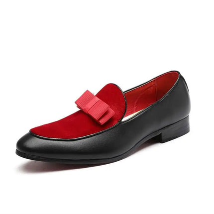 movechain Scarpe da festa di nozze in pelle da uomo con fiocco Moda uomo Mocassini da guida Mocassini Uomo Casual Slip-On Flats