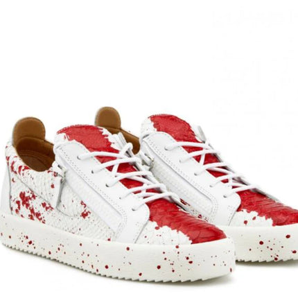Chentel Noble Leather Men Casual Shoes Party Shoes Men High Quality Flats Splashing ink Sneakers Black White Red Colors Unisex