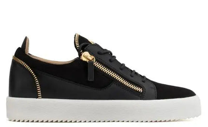 Unisex Black Casual Sneakers Man Metal Zipper Designer White Flat Platform Comfortable Shoes Low-heeled Female Shoe Euro Size 45