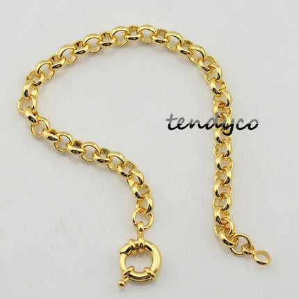 Set di gioielli da donna da uomo da 6 mm, set di braccialetti con collana Rolo a maglie color oro giallo unisex platinumshop