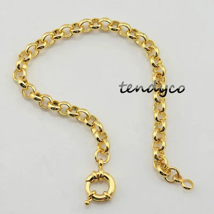 Set di gioielli da donna da uomo da 6 mm, set di braccialetti con collana Rolo a maglie color oro giallo unisex platinumshop