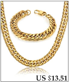 Set di gioielli da uomo Color oro acciaio inossidabile Miami Curb Cuban Link Chain bracciale collana Set Punk Hip Hop gioielli regalo maschile platinumshop