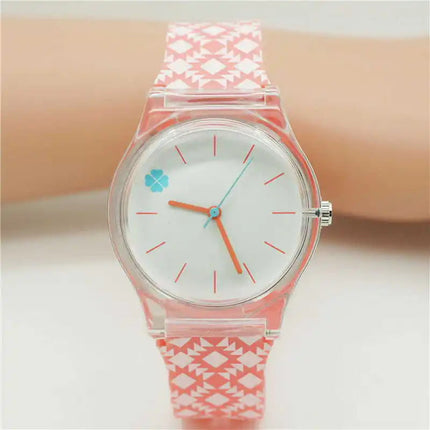 Orologio da studente/donna con cinturino in silicone alla moda casual Orologio in cristallo classico di alta qualità con novità per cartoni animati platinumshop