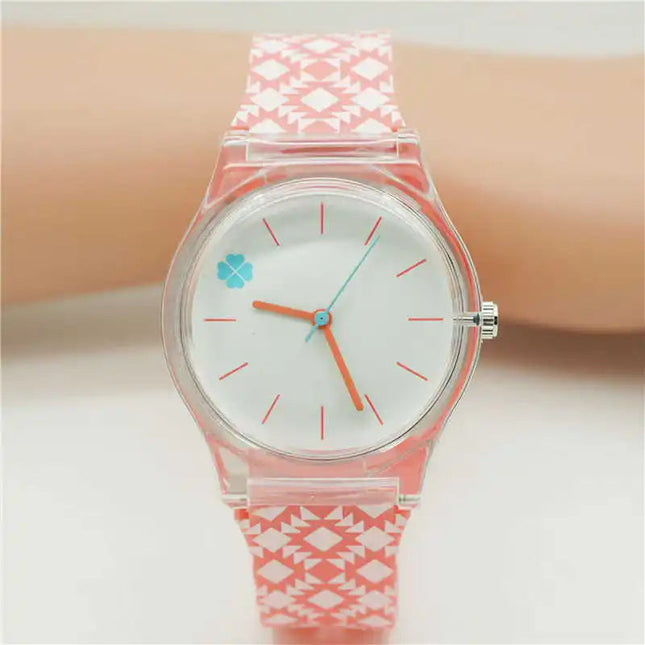 Orologio da studente/donna con cinturino in silicone alla moda casual Orologio in cristallo classico di alta qualità con novità per cartoni animati platinumshop