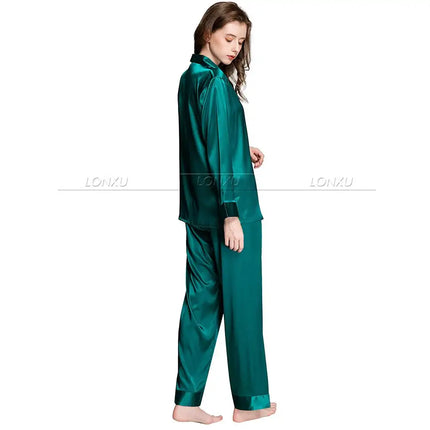 Regalo Delle Donne Raso di Seta Pigiama Set Pigiama Pigiama Set PIGIAMA Indumenti Da Notte Loungewear S, M, L, XL, 2XL, 3XL Più Solido platinumshop