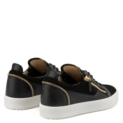 Unisex Black Casual Sneakers Man Metal Zipper Designer White Flat Platform Comfortable Shoes Low-heeled Female Shoe Euro Size 45