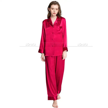 Regalo Delle Donne Raso di Seta Pigiama Set Pigiama Pigiama Set PIGIAMA Indumenti Da Notte Loungewear S, M, L, XL, 2XL, 3XL Più Solido platinumshop