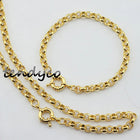 Set di gioielli da donna da uomo da 6 mm, set di braccialetti con collana Rolo a maglie color oro giallo unisex platinumshop