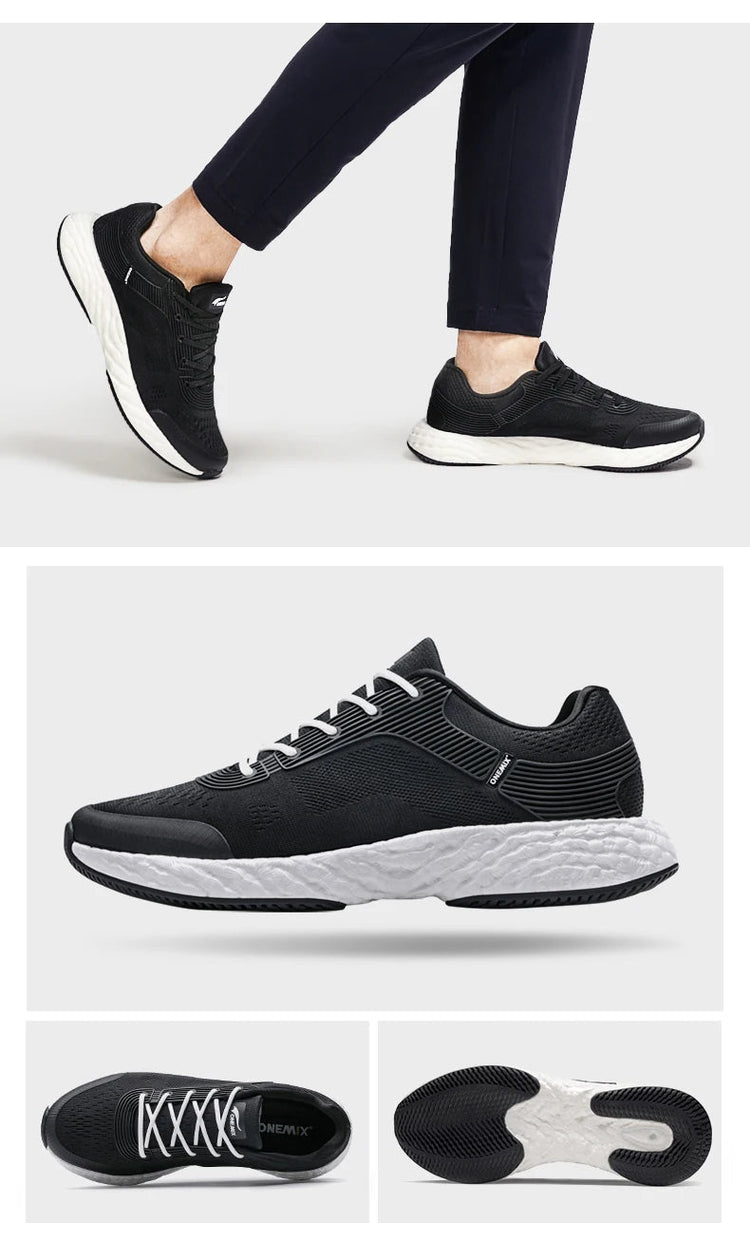 ONEMIX Scarpe da corsa bianche per uomo Outdoor Donna Sneakers atletiche Maratona Sport Scarpe da passeggio Viaggi Trekking Calzature da jogging PlatiNum