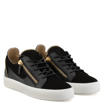 Unisex Black Casual Sneakers Man Metal Zipper Designer White Flat Platform Comfortable Shoes Low-heeled Female Shoe Euro Size 45