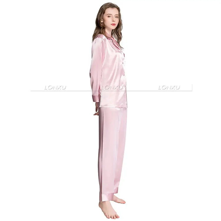 Regalo Delle Donne Raso di Seta Pigiama Set Pigiama Pigiama Set PIGIAMA Indumenti Da Notte Loungewear S, M, L, XL, 2XL, 3XL Più Solido platinumshop