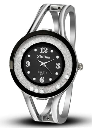 Orologi da donna Bracciale Relogio Feminino Orologio da polso al quarzo moda Orologio da polso da donna in acciaio inossidabile con cristallo Bayan Kol Sat platinumshop