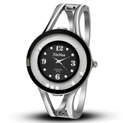 Orologi da donna Bracciale Relogio Feminino Orologio da polso al quarzo moda Orologio da polso da donna in acciaio inossidabile con cristallo Bayan Kol Sat platinumshop