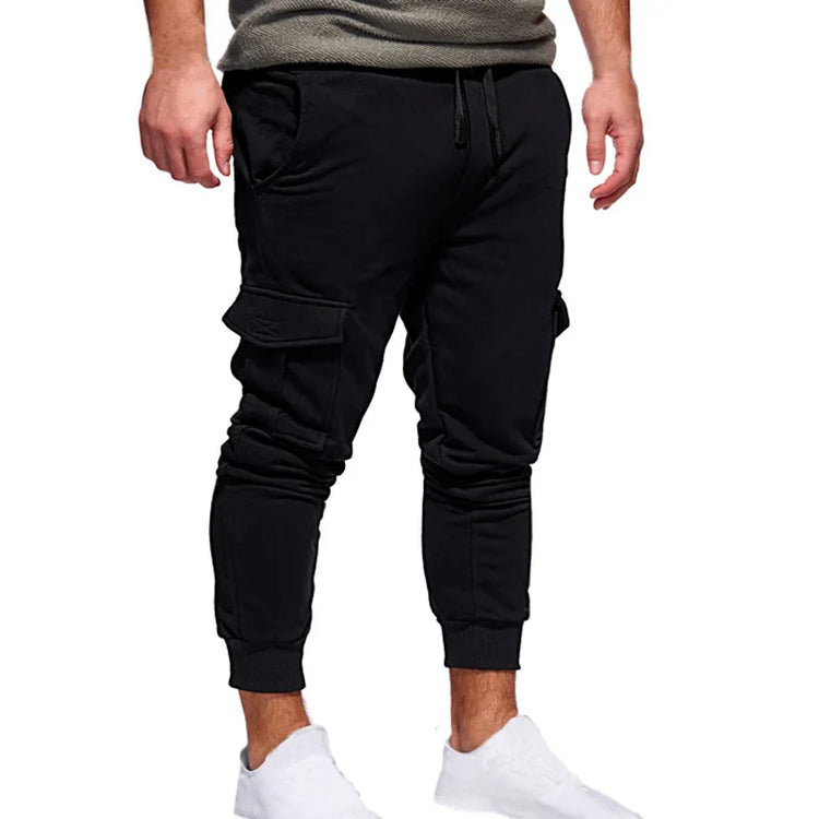 Men Joggers Sweatpants 2021 New Casual Mid Waist Trousers Men Pockets Solid Jogger Pants Men Plus Size 4XL Streetwear Men Pants