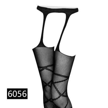 Donne Sexy Lingerie Calze Reggicalze Striscia Calze elastiche Calza a rete nera Coscia Collant velati Collant dropship