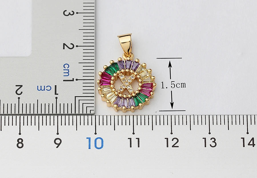 Nidin vendita calda iniziale multicolore zircone collana fascino lettera collana nome gioielli per donna uomo accessori regalo per feste