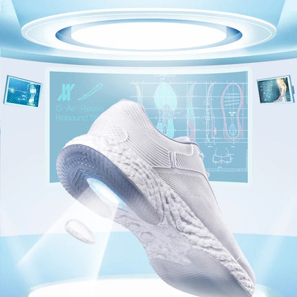 ONEMIX Scarpe da corsa bianche per uomo Outdoor Donna Sneakers atletiche Maratona Sport Scarpe da passeggio Viaggi Trekking Calzature da jogging PlatiNum