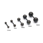 SE02 orecchini a bottone a sfera rotonda con retro a vite in titanio nero per donna uomo orecchini in acciaio inossidabile 316l gioielli di buona qualità platinumshop