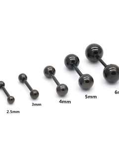 SE02 orecchini a bottone a sfera rotonda con retro a vite in titanio nero per donna uomo orecchini in acciaio inossidabile 316l gioielli di buona qualità