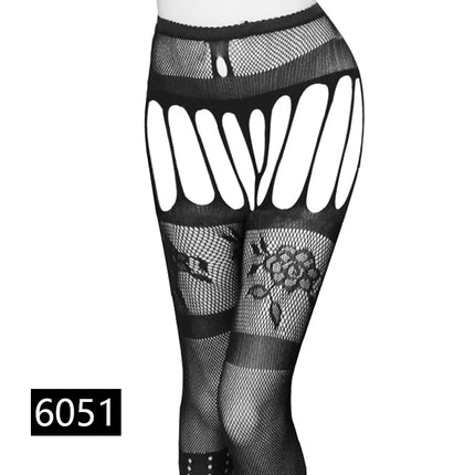 Donne Sexy Lingerie Calze Reggicalze Striscia Calze elastiche Calza a rete nera Coscia Collant velati Collant dropship