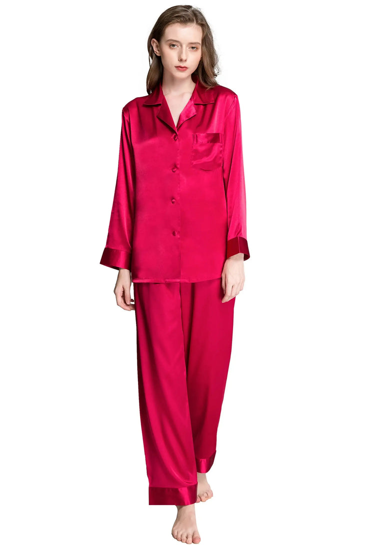 Delle donne di Seta Pigiama di Raso Set Pigiama Pigiama Set PIGIAMA Indumenti Da Notte Loungewear S, M, L, XL, 2XL, 3XL Più Il Formato platinumshop