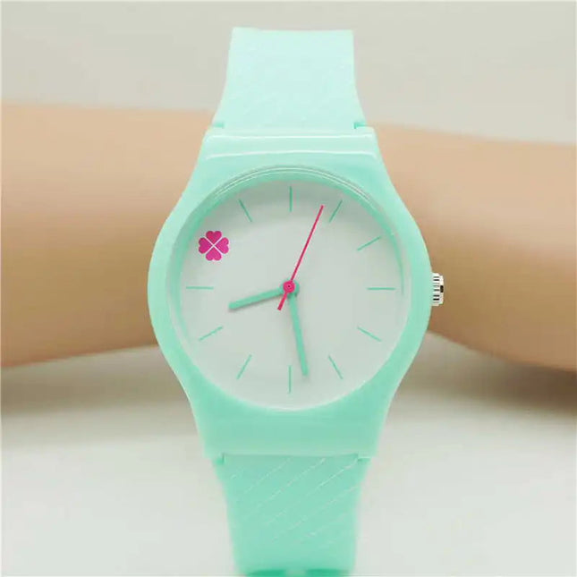Orologio da studente/donna con cinturino in silicone alla moda casual Orologio in cristallo classico di alta qualità con novità per cartoni animati platinumshop