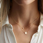 e-Manco Stainless Steel Choker imitated  Pearl Necklaces for Women Gold Color Layered Chain Necklace Jewelry PlatiNum