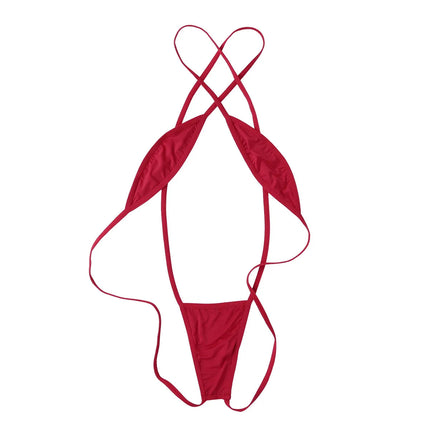 Mini micro bikini Tanga costume da bagno donna bikini set lingerie con spalline incrociate costumi da bagno senza schienale da donna platinumshop
