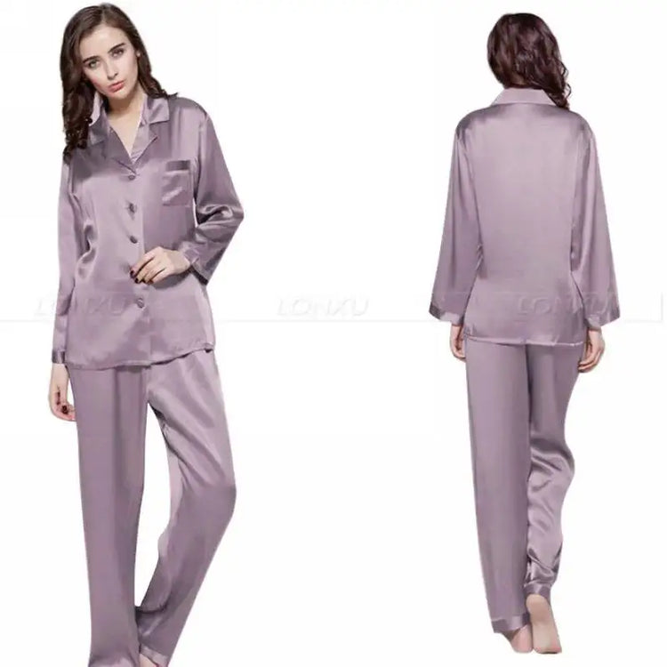 Regalo Delle Donne Raso di Seta Pigiama Set Pigiama Pigiama Set PIGIAMA Indumenti Da Notte Loungewear S, M, L, XL, 2XL, 3XL Più Solido platinumshop