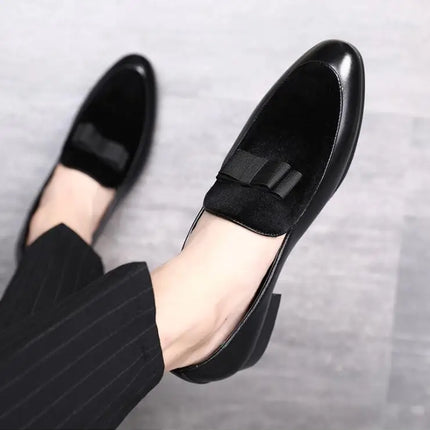 movechain Scarpe da festa di nozze in pelle da uomo con fiocco Moda uomo Mocassini da guida Mocassini Uomo Casual Slip-On Flats