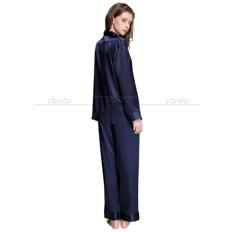 Regalo Delle Donne Raso di Seta Pigiama Set Pigiama Pigiama Set PIGIAMA Indumenti Da Notte Loungewear S, M, L, XL, 2XL, 3XL Più Solido platinumshop