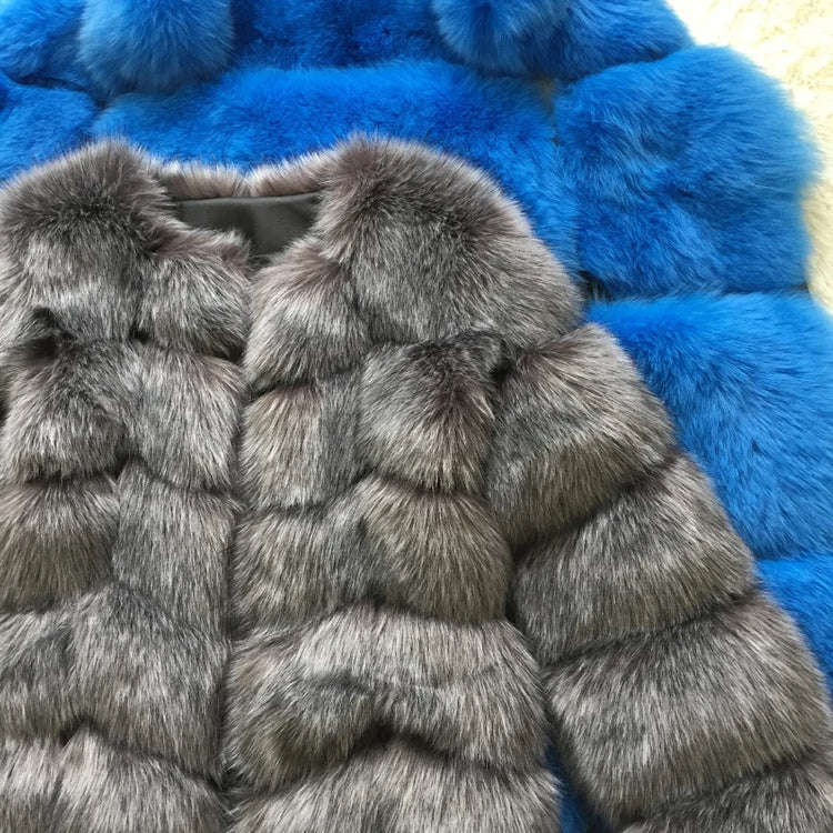 ZADORIN New Luxury Splicing Long Faux Fur Coat Woman Thick Warm Winter Fashion Fluffy Jacket Faux Fur Coats for Woman Outerwears
