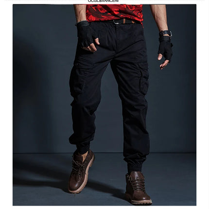 High Quality Khaki Casual Pants Men Tactical Joggers Camouflage Cargo Pants Multi-Pocket Fashions Black Army Trousers Work Wear