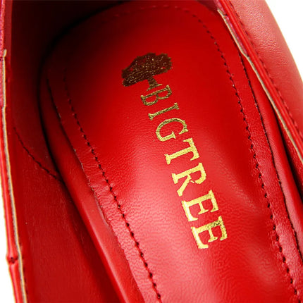 BIGTREE Rosso Blu Nero Scarpe Bowknot Dolce Donna Décolleté in morbida pelle Punta a punta Donna Tacchi alti Abito a spillo Scarpe da donna da ufficio