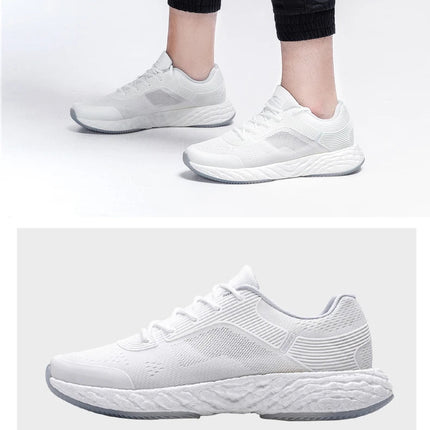 ONEMIX Scarpe da corsa bianche per uomo Outdoor Donna Sneakers atletiche Maratona Sport Scarpe da passeggio Viaggi Trekking Calzature da jogging PlatiNum
