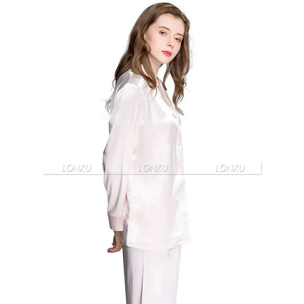 Delle donne di Seta Pigiama di Raso Set Pigiama Pigiama Set PIGIAMA Indumenti Da Notte Loungewear S, M, L, XL, 2XL, 3XL Più Il Formato platinumshop
