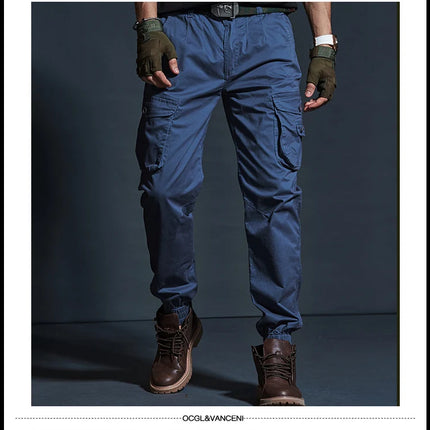 High Quality Khaki Casual Pants Men Tactical Joggers Camouflage Cargo Pants Multi-Pocket Fashions Black Army Trousers Work Wear