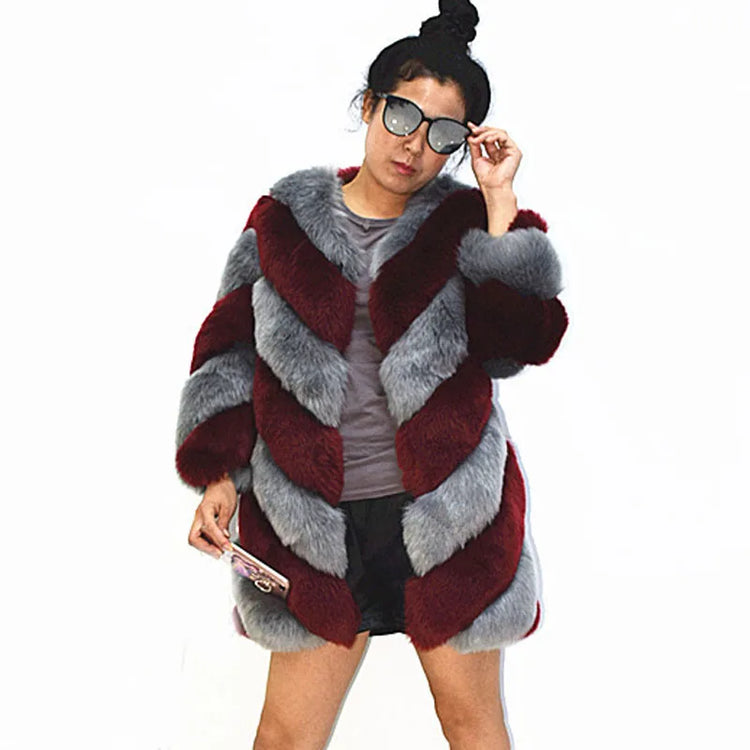 ZADORIN New Fashion Women Luxury Faux Fox Fur Coat Women Fashion Winter Coat Thick Warm Fake Fur Jacket Coats Chaqueta Mujer