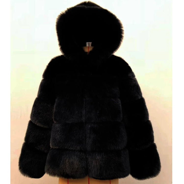 ZADORIN Winter Thick Warm Fluffy Faux Fur Coat Women Furry Hooded Long Sleeve Faux Fur Jacket Luxury Fur Coats Female Outerwears