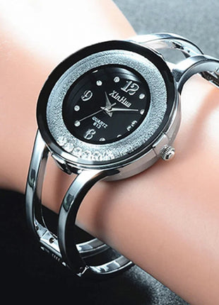 Orologi da donna Bracciale Relogio Feminino Orologio da polso al quarzo moda Orologio da polso da donna in acciaio inossidabile con cristallo Bayan Kol Sat platinumshop