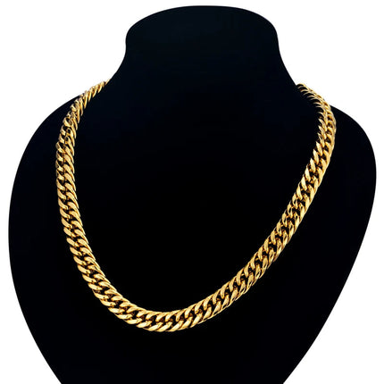 Set di gioielli da uomo Color oro acciaio inossidabile Miami Curb Cuban Link Chain bracciale collana Set Punk Hip Hop gioielli regalo maschile platinumshop
