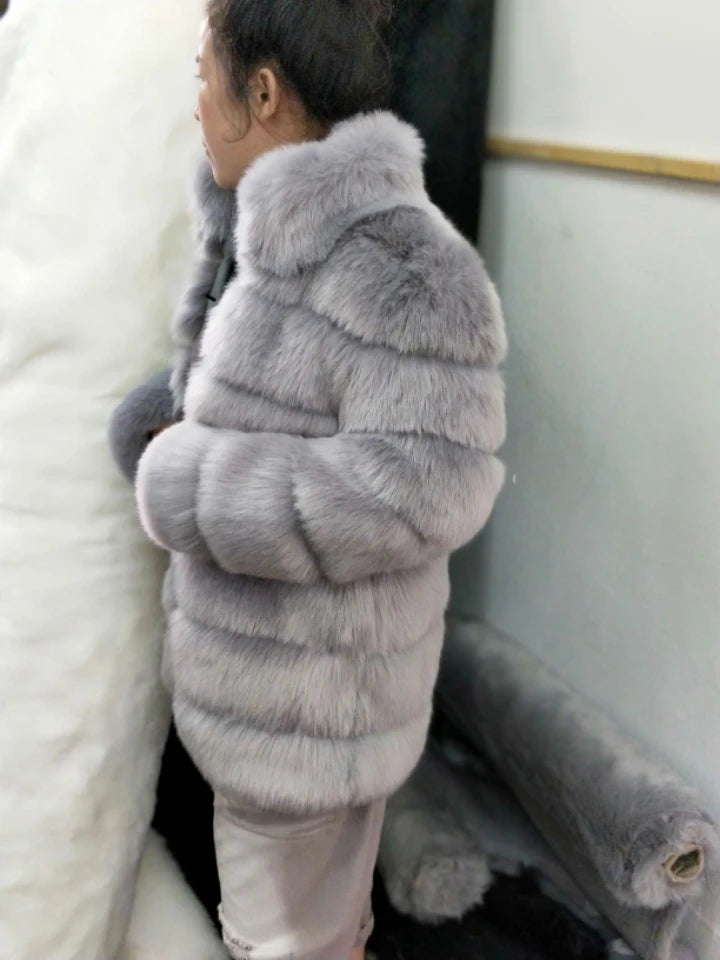 ZADORIN Winter Outerwears Furry Faux Fur Coat Women Stand Collar Long Sleeve Fake Fur Jacket Fur Coats fourrure abrigos mujer