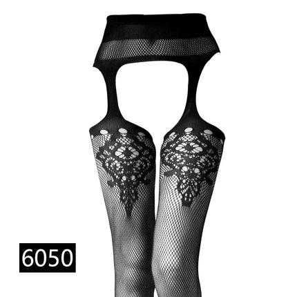Donne Sexy Lingerie Calze Reggicalze Striscia Calze elastiche Calza a rete nera Coscia Collant velati Collant dropship