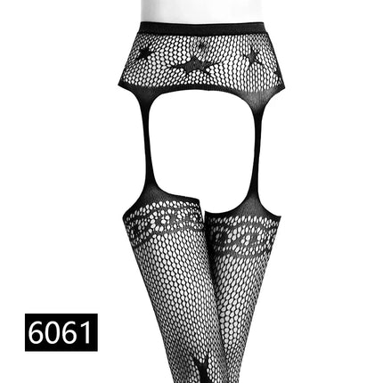 Donne Sexy Lingerie Calze Reggicalze Striscia Calze elastiche Calza a rete nera Coscia Collant velati Collant dropship