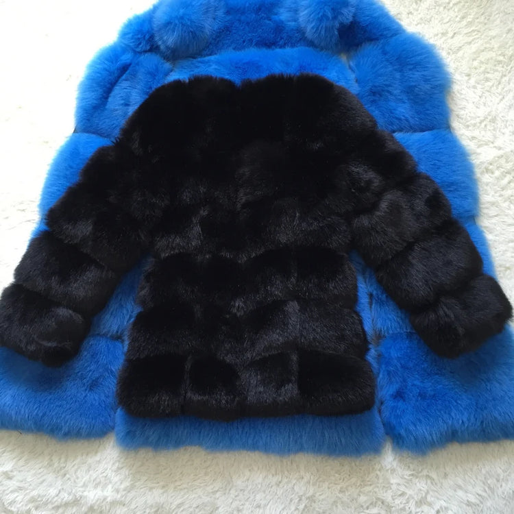 ZADORIN New Luxury Splicing Long Faux Fur Coat Woman Thick Warm Winter Fashion Fluffy Jacket Faux Fur Coats for Woman Outerwears