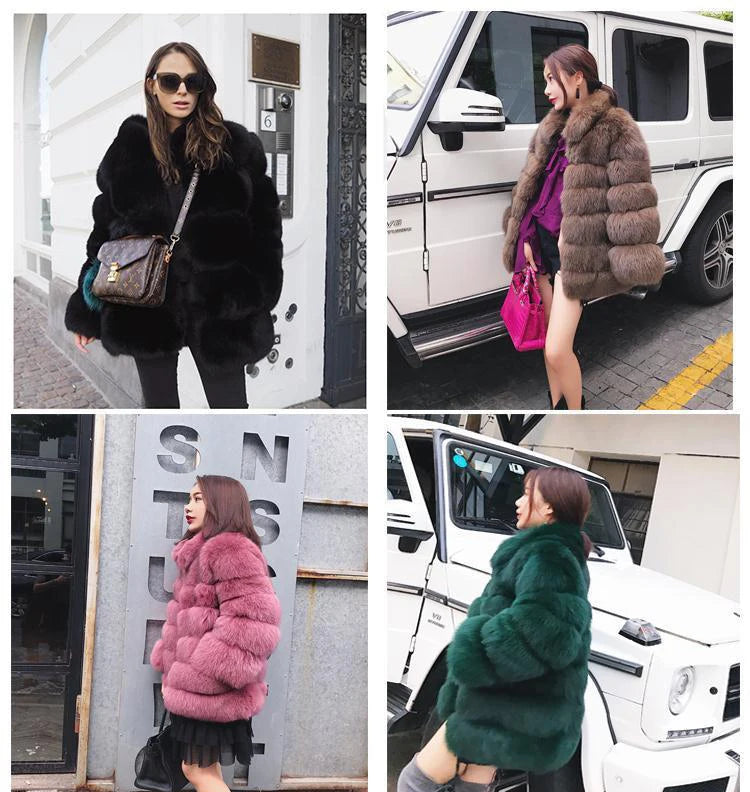 ZADORIN Winter Outerwears Furry Faux Fur Coat Women Stand Collar Long Sleeve Fake Fur Jacket Fur Coats fourrure abrigos mujer